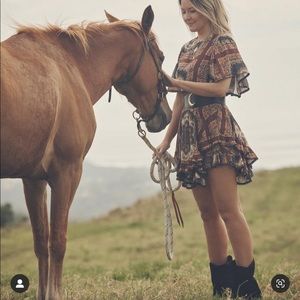 Spell x Elle Ferguson RUMOUR PRINT RUFFLE MINI DRESS